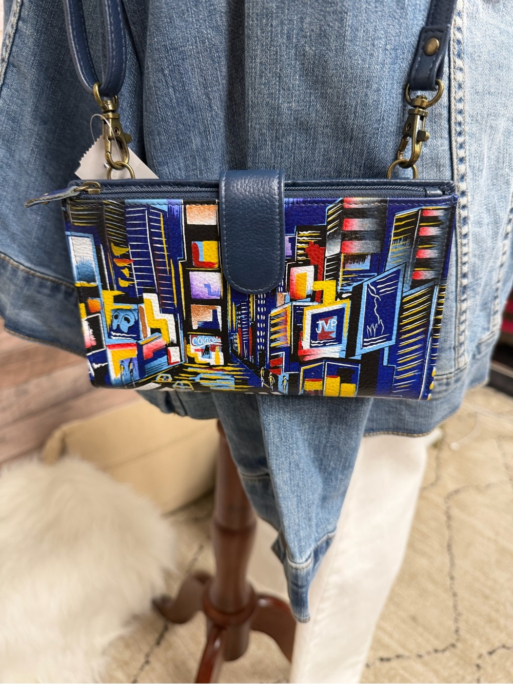 Anuschka NYC Skyline Crossbody Wallet